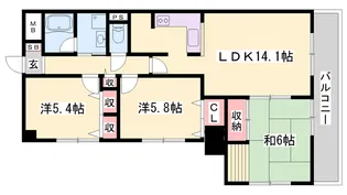 ラヴィーヌ砥堀【3階】の間取り