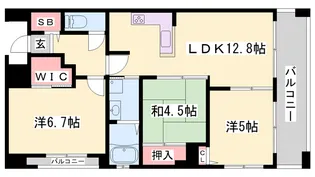 プレステージ姫路・サザンコンフォート【7階】の間取り