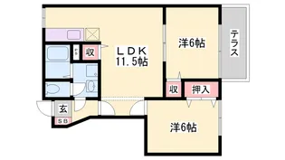 東フラワー【1階】の間取り