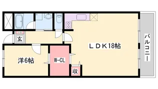グローバル高田【3-F号室】の間取り