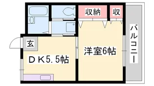 ベル新在家【201号室】の間取り