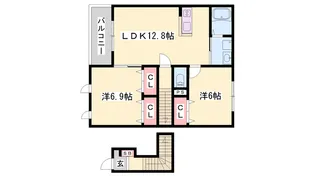 グランドソレイユⅠ番館【202号室】の間取り