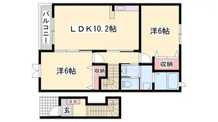 フラットワンB【2階】の間取り