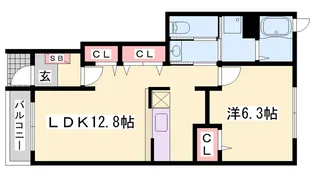 デスパシオ下戸田【1階】の間取り