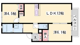 ディアス柿の木【1階】の間取り