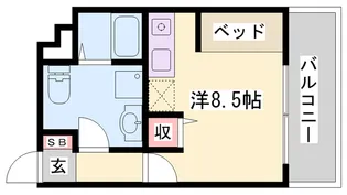 1Rの間取り画像