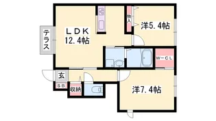 シャーメゾン加生【1階】の間取り