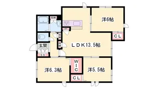 エスペランサ姫路南【101号室】の間取り