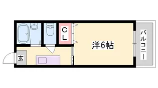 シングルハイツ若宮【1階】の間取り