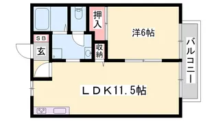 サンライフ森の西【B203号室】の間取り