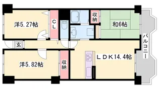 シャトーブランシェ【8階】の間取り