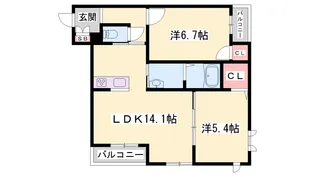 グランコート東加古川【0302号室】の間取り