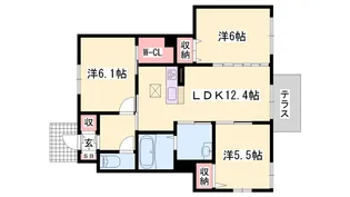 MAST COURT新野辺【1階】の間取り