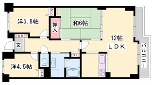 ロイヤルシャトー手柄南【3階】の間取り