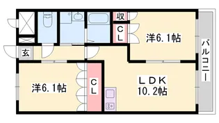 コンフォータブルS【201号室】の間取り