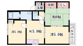 加東市喜田(はぴねすハイツ喜田)【205号室】の間取り