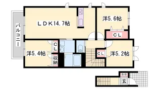 メゾン福渡A【0202号室】の間取り