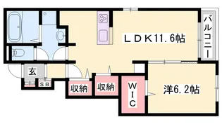 クレア・ルース【1階】の間取り