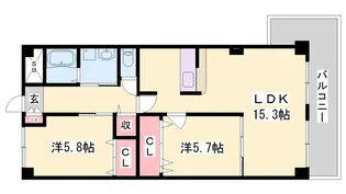 グランツ野里【405号室】の間取り