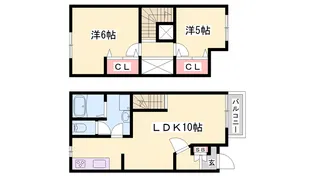 ヴェルナール谷八木【102号室】の間取り
