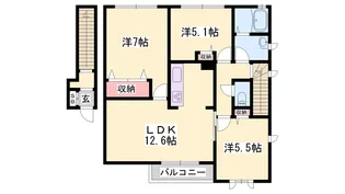 グリーンステージ相ノ山【A203号室】の間取り