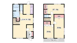 兵庫県姫路市青山西4【テラスハウス】の間取り