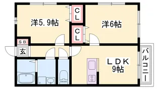 フェリーチェ尾上【2階】の間取り