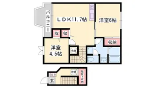 2LDKの間取り画像