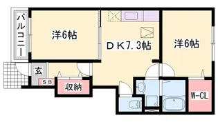 フェリア糸井F【1階】の間取り