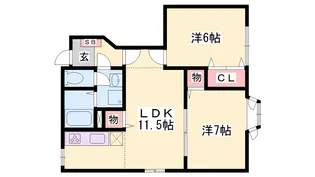 ルーラル・タウンB【1階】の間取り