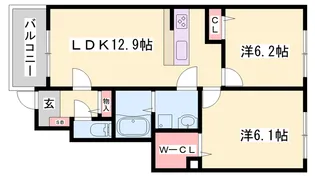 グローブ・キリ【1階】の間取り