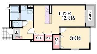 メゾン ラ・ピニヨンA【1階】の間取り
