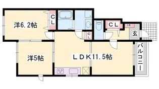 2LDKの間取り画像