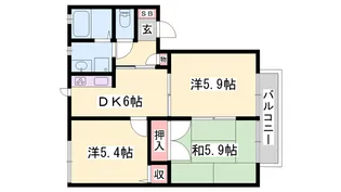 ディアス坂越【0203号室】の間取り
