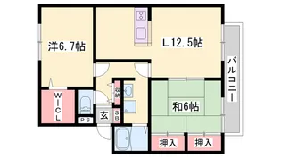 セジュール山陽【1階】の間取り