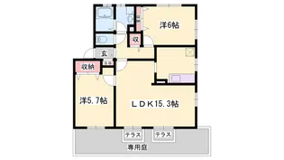 2LDKの間取り画像