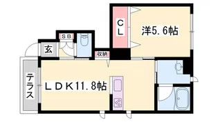 西脇市小坂町(フェリシア小坂)【1階】の間取り