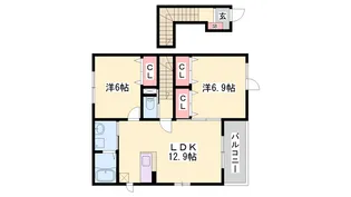 モーメントス フェリセス16【2階】の間取り
