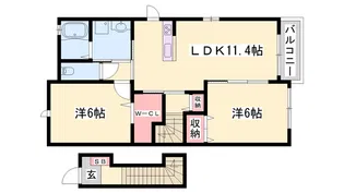 シン.シン.ハウスC【2階】の間取り