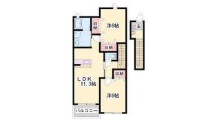 アン・ソレイエ・ジャルダン【2階】の間取り