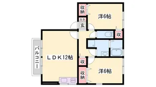 ラ・ヴィーダー B【2階】の間取り