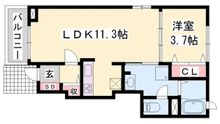 ラ・ペッシェN【1階】の間取り