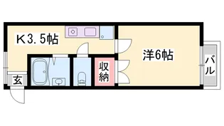 ナイスワン竜野駅前【105号室】の間取り