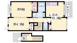 カルム メゾンⅡ【202号室】の間取り