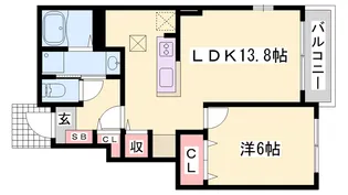 ネオ・ヒルサイド【1階】の間取り