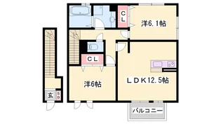 クレセール【2階】の間取り