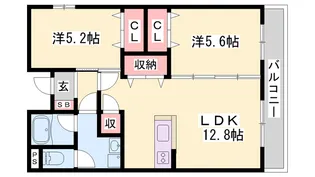 マンション外堀川【2階】の間取り