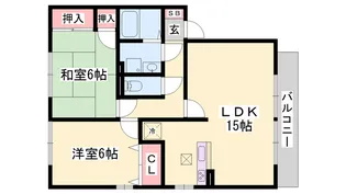 サンアベニュー田寺1【2階】の間取り
