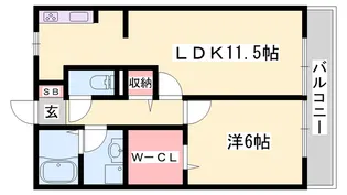 ラフレシール B棟【2階】の間取り