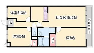 ヒルサイドテラス北平野【2階】の間取り